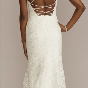 BNWT! spaghetti strap allover lace sheath dress size 14. Paid $599.95 +tax